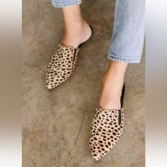 Jenni Kayne Cheetah Pony Hair Mules Tan Size 8 - Picture 2 of 7